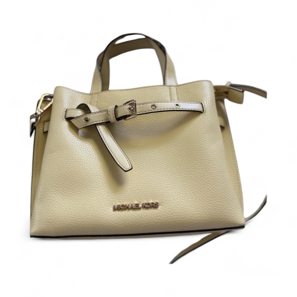 Michael Kors Emilia small satchel crossbody buttercup yellow pebbles bag 🎊 - Picture 1 of 3